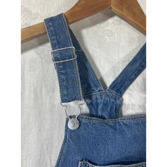 Levis Denim Shortall 7 Reg Kids Blue Jean Shorts Overalls Bib - Picture 6 of 10